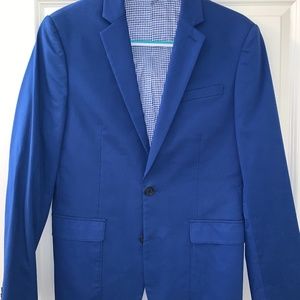 Express Photographer Fitted mens Blazer Jacket Blu